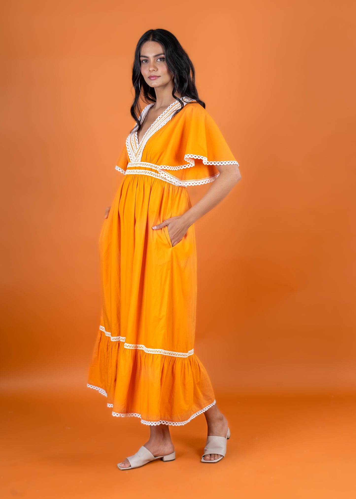 Anannasa Poppy Dress | Tangerine