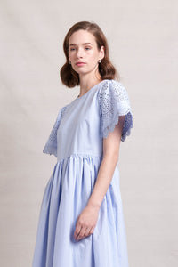 Neris Lace Work Dress | Sky