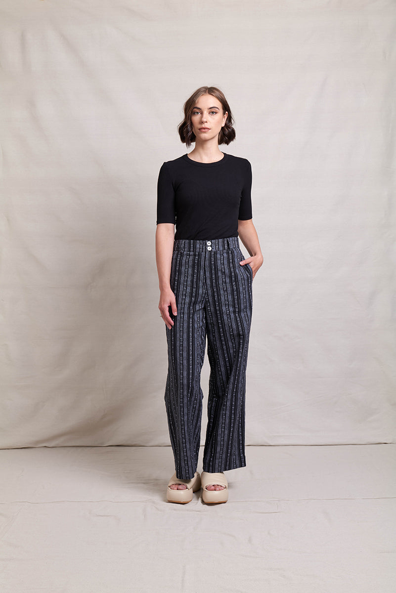 Neris Zig Zag Pant | Black Stripe