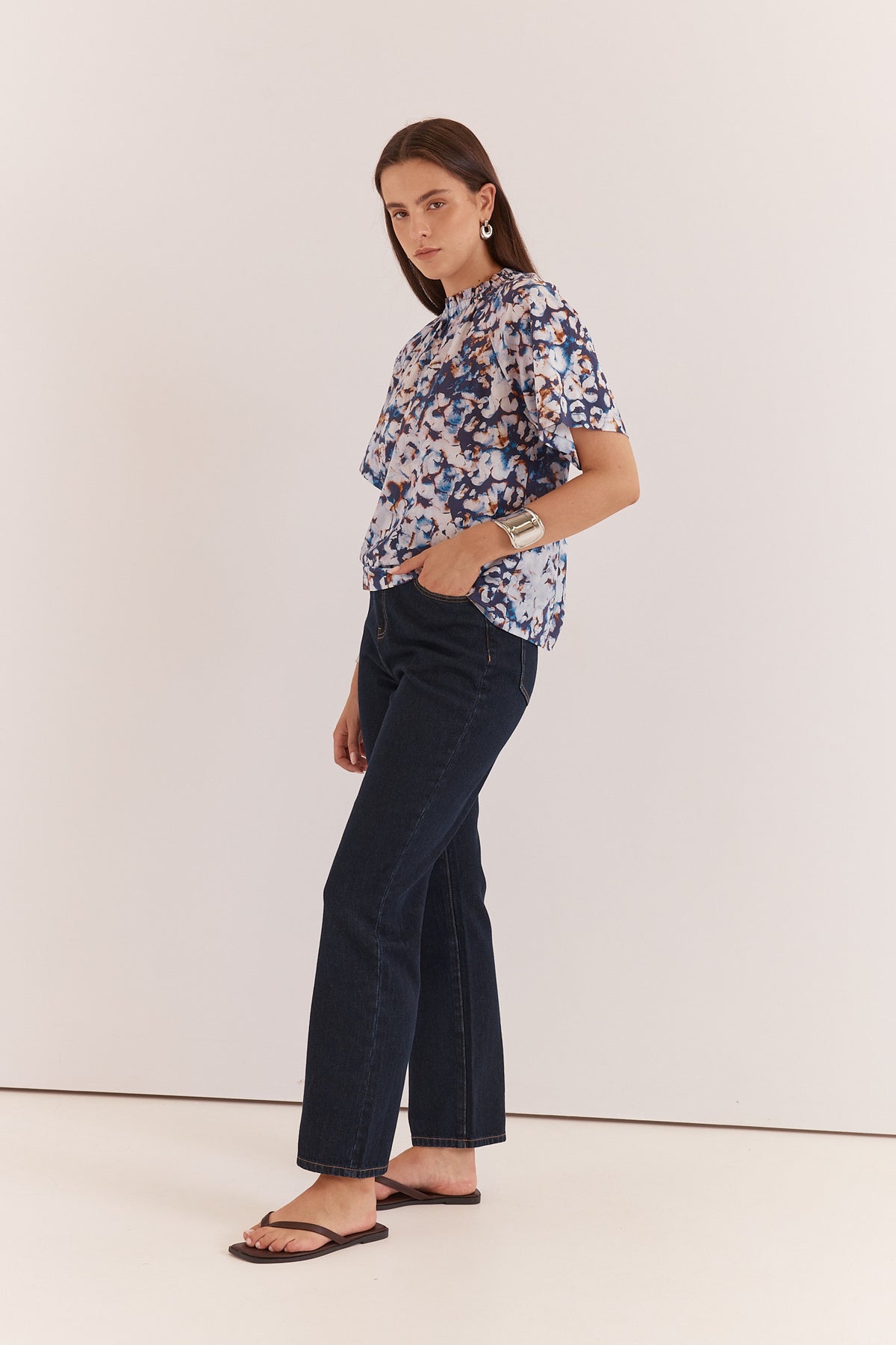 Sass | Anika Frill Neck Blouse