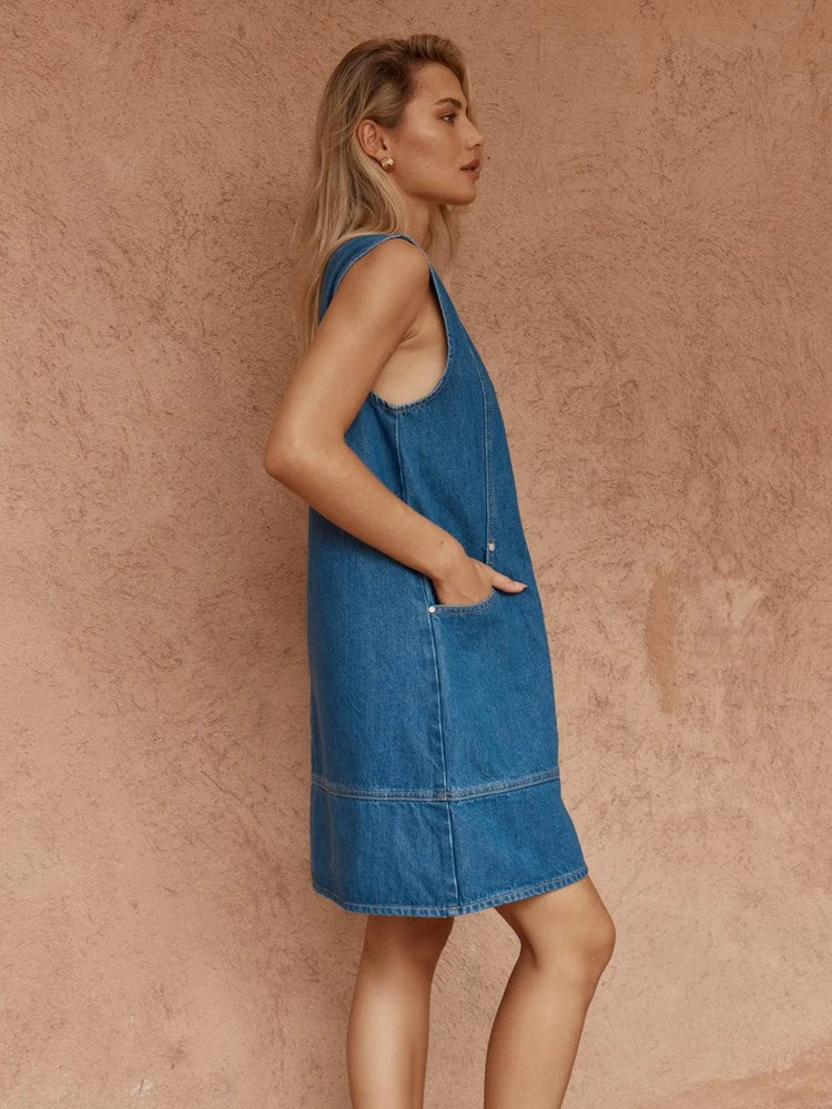 Sass | Hart Denim Shift Dress