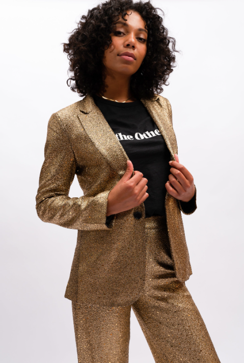 We Are The Others Sonya Shimmer Blazer | Gold