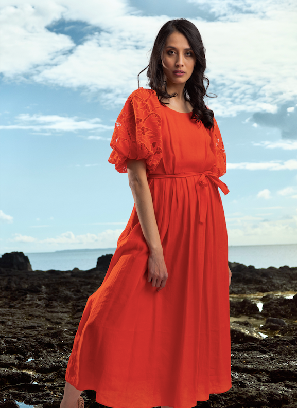 The Bay Hanalei Lace Dress | Orange