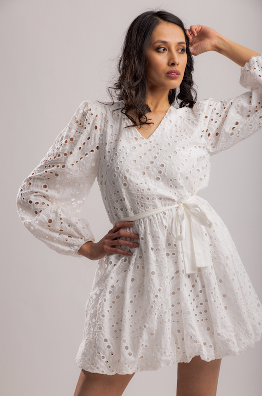 The Bay Oyster Dress | White Lace