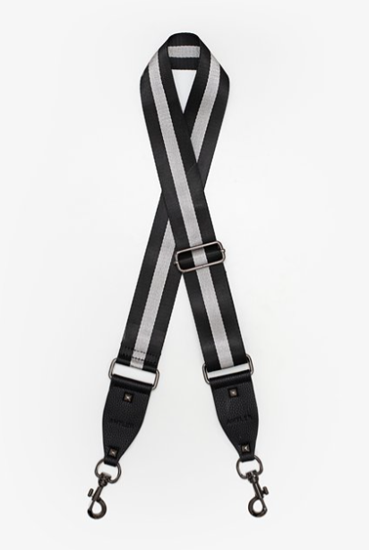 Antler Bag Strap | Black & Silver Stripe