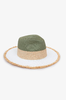 Antler Raw Edge Fedora | Khaki & White