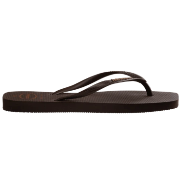 Havaianas Slim Square Logo Jandal | Pop-Up Dark Brown