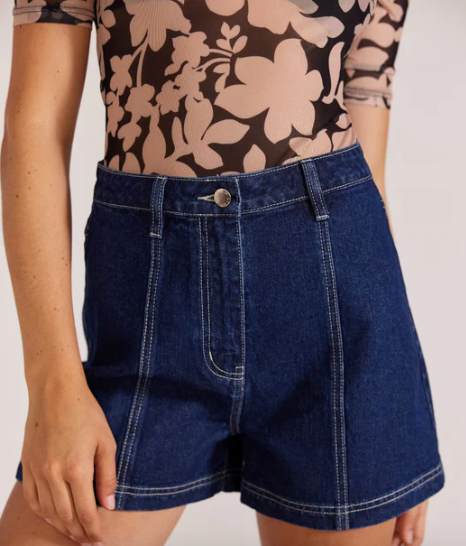 Staple the Label Elena Denim Short | Indigo