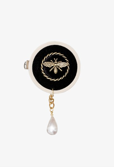 Antler | Bee & Pearl Drop Brooch