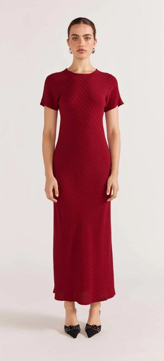 Staple The Label Gillian Bias Midi Dress | Red