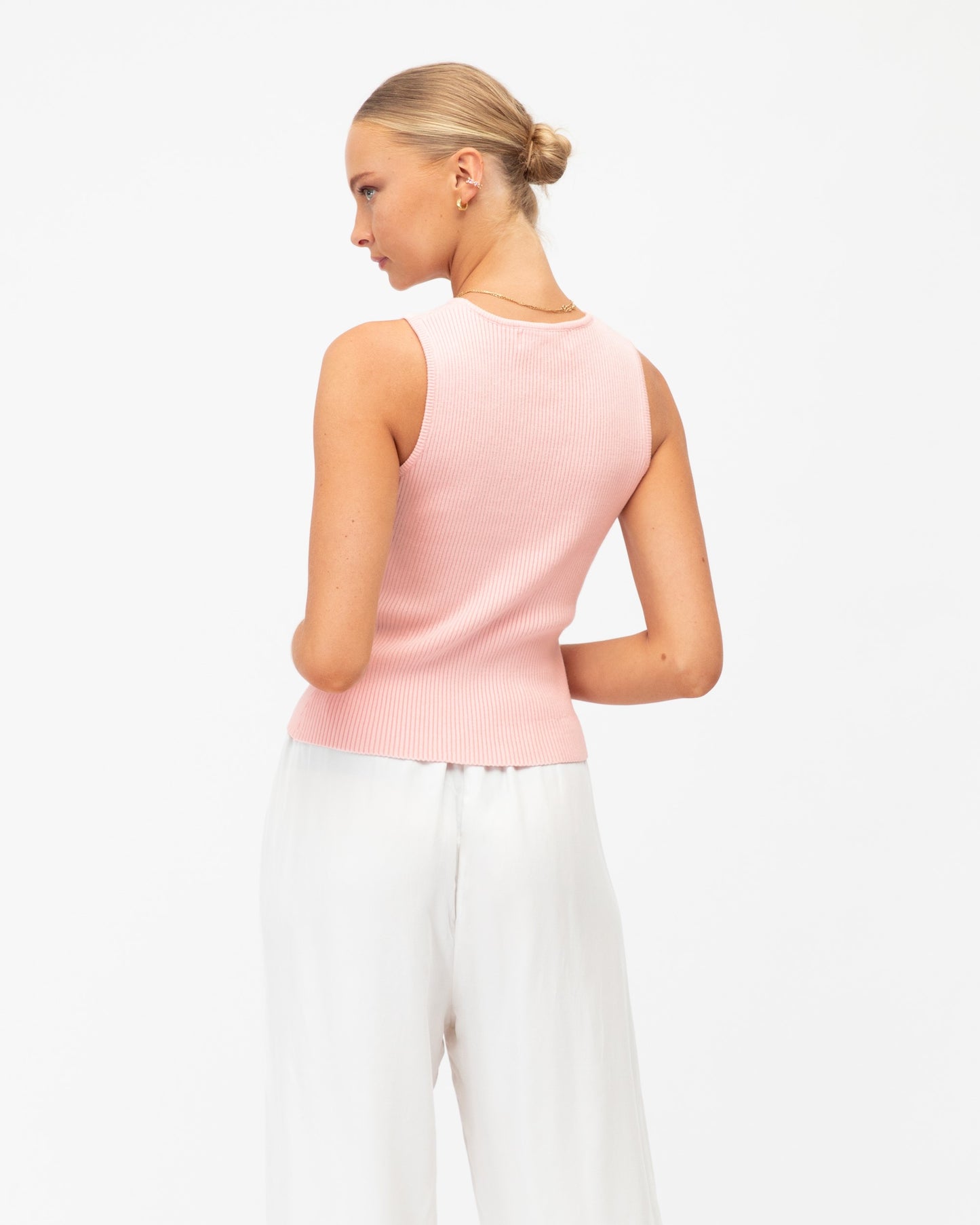 White Closet Knit Tank | Soft Pink