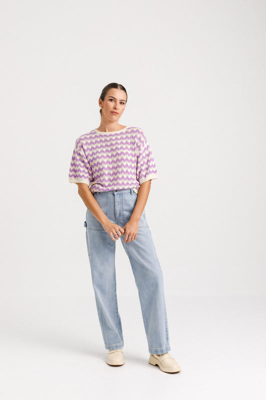 Thing Thing Squiggle Tee  | Creamy Lilac