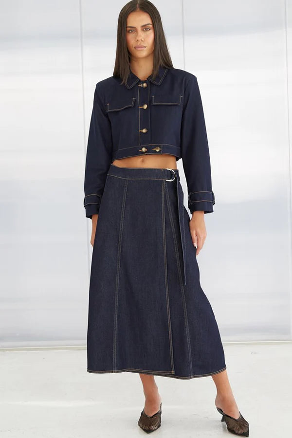 Dricoper | Tiffe Wrap Denim Skirt