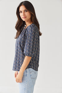 Tuesday Therese Top | Navy Ditsy