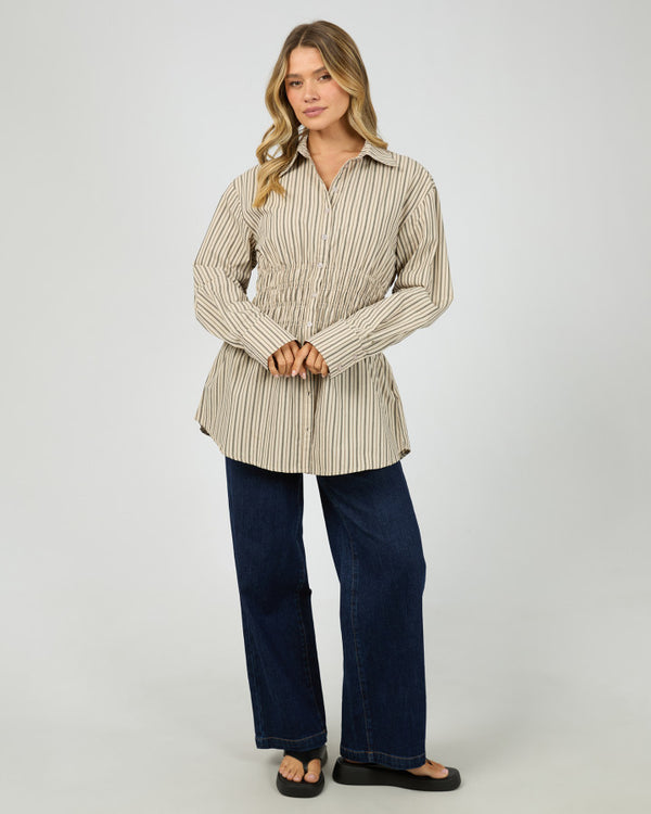 All About Eve | AAE Ruched Stripe Shirt