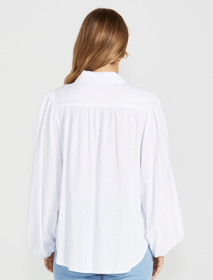 Sass Chapel Trim Shirt | White