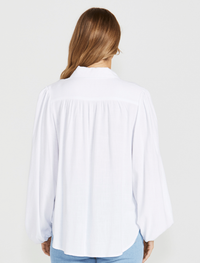 Sass Chapel Trim Shirt | White