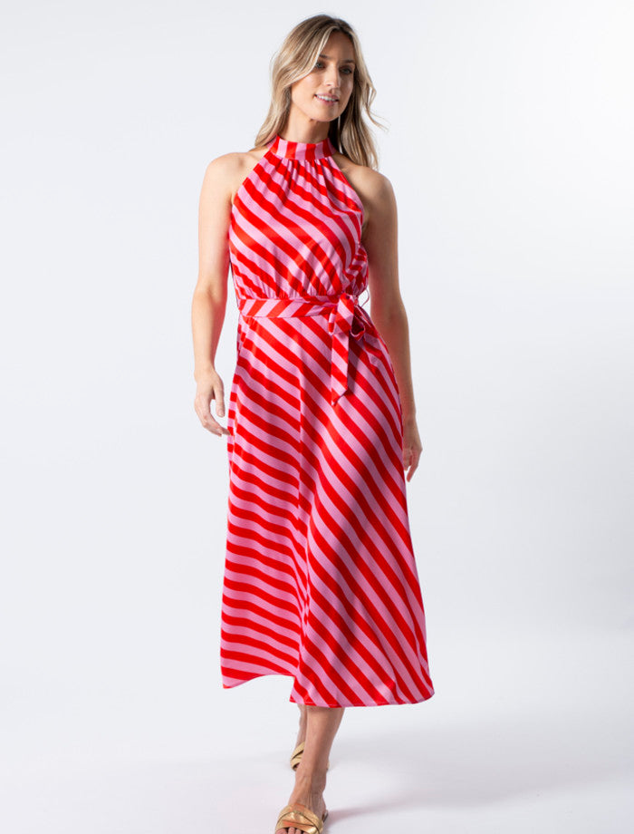 Stella + Gemma Clementine Dress | Pink and Red Stripe