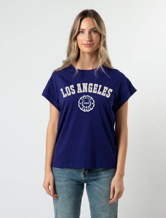 Stella + Gemma Cuff Sleeve T-Shirt | Los Angeles Sapphire