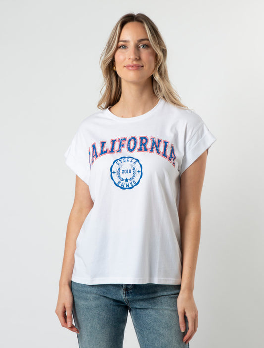 Stella + Gemma Cuff Sleeve T-Shirt | White California