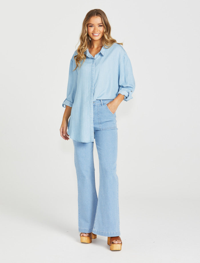 Sass Davie Oversized Shirt | Chambray