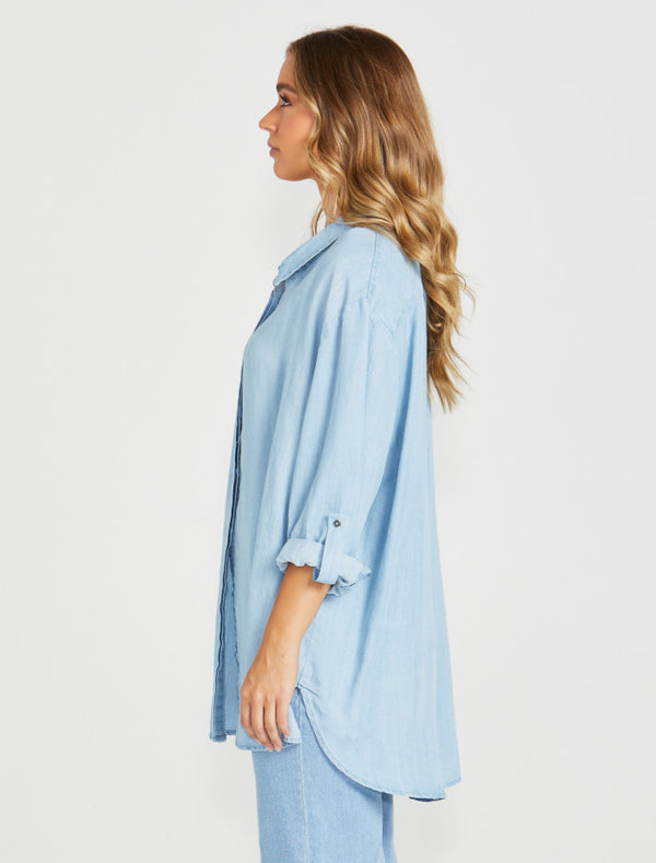 Sass Davie Oversized Shirt | Chambray