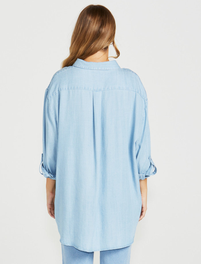 Sass Davie Oversized Shirt | Chambray