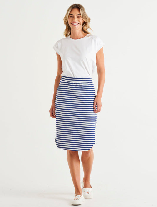 Betty Basics Evie Skirt | Ocean Stripe