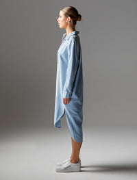 Fate + Becker Flight Shirt Dress | Bleach Wash