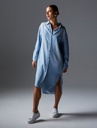 Fate + Becker Flight Shirt Dress | Bleach Wash