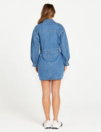 Sass Gabrielle Denim Long Sleeve Dress | 80 Wash