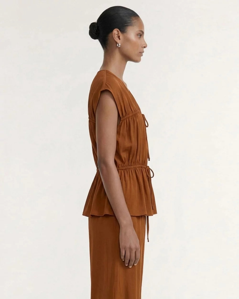 Staple the Label | Solene Tie Front Top