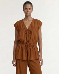 Staple the Label | Solene Tie Front Top