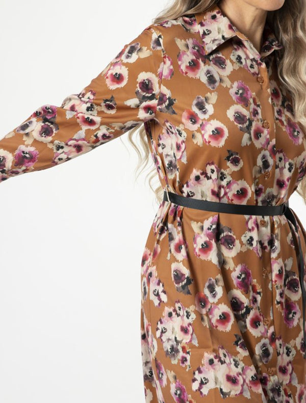 Stella + Gemma Maya Dress | Blurred Blooms Rust