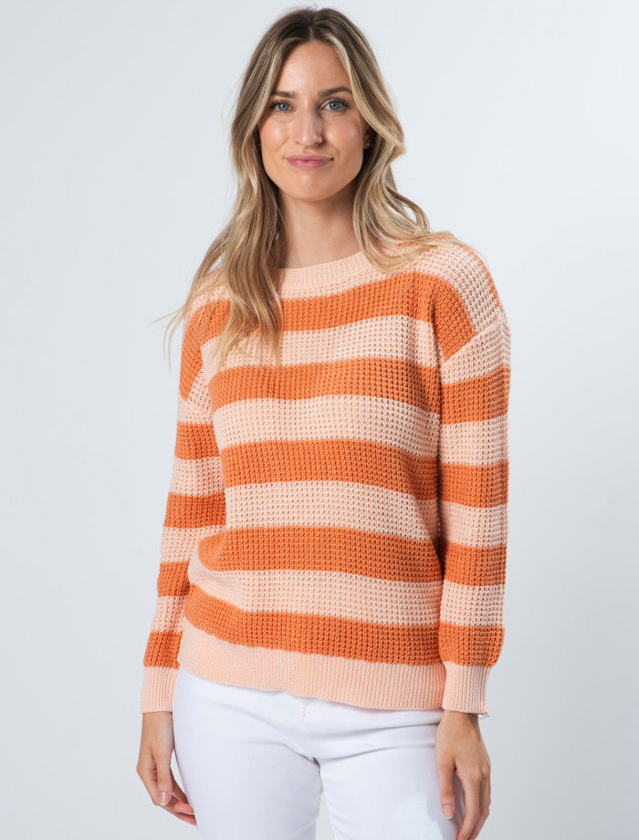 Stella + Gemma Melinda Jumper | Summer Apricot Stripe