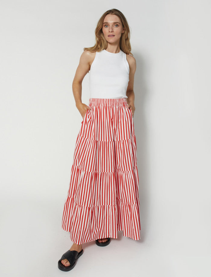 Dear Sutton Mika Skirt | Red Stripe