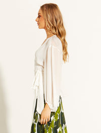 Fate + Becker Oasis Wrap Top | White