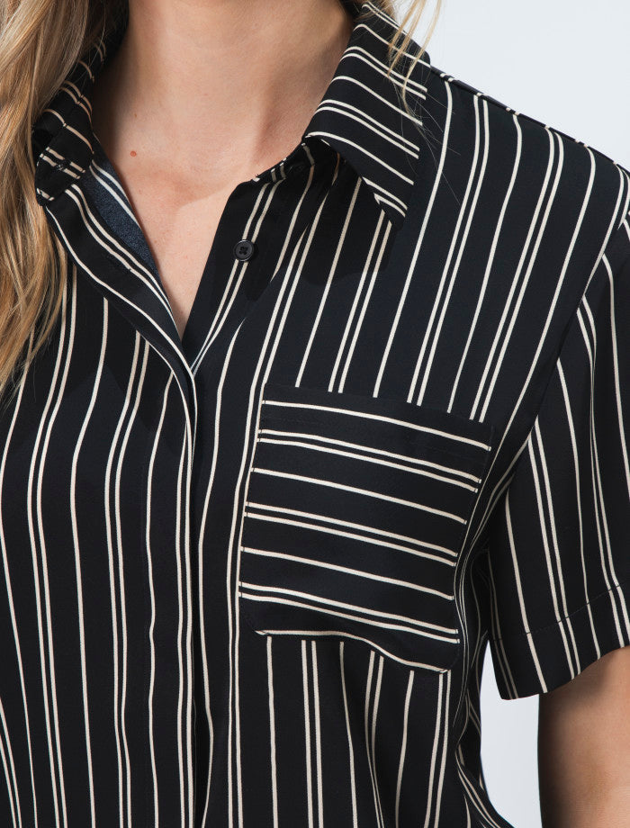 Stella + Gemma Penn Shirt | Milk Stripe