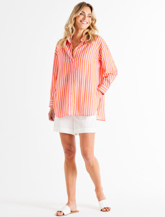 Betty Basics Quinn Shirt | Sundown Stripe