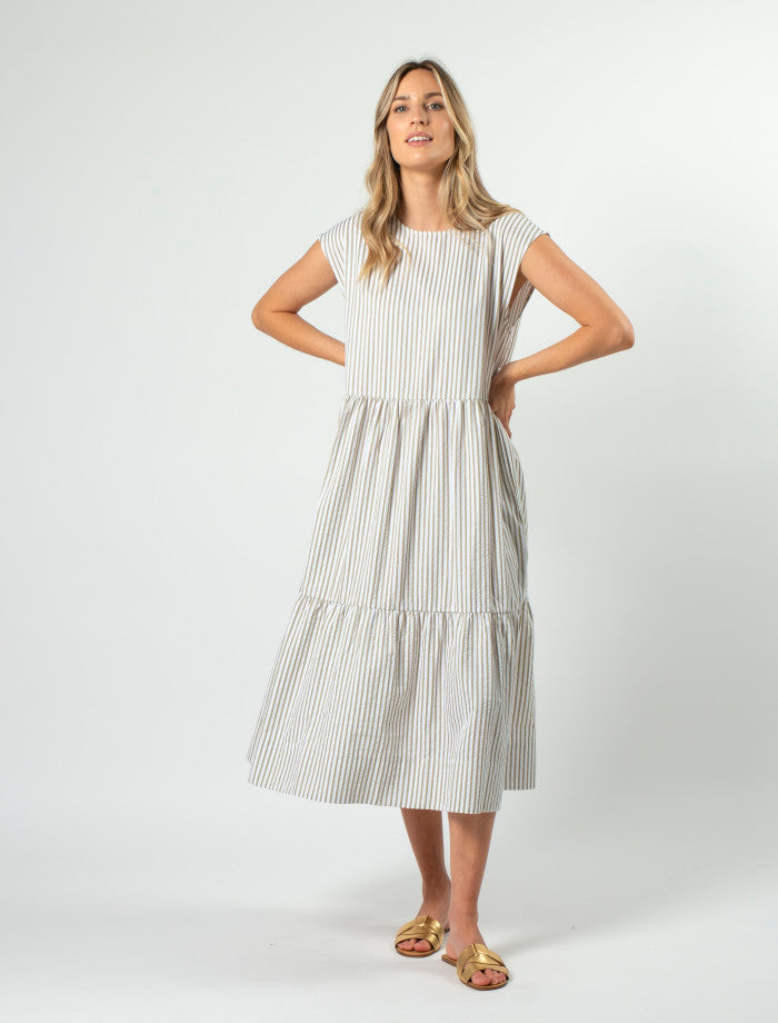 Stella + Gemma Rania Dress | Mushroom Stripe