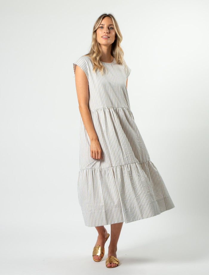 Stella + Gemma Rania Dress | Mushroom Stripe