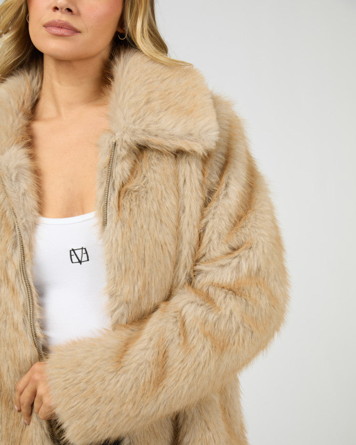 All About Eve | Sable Faux Fur Zip Coat
