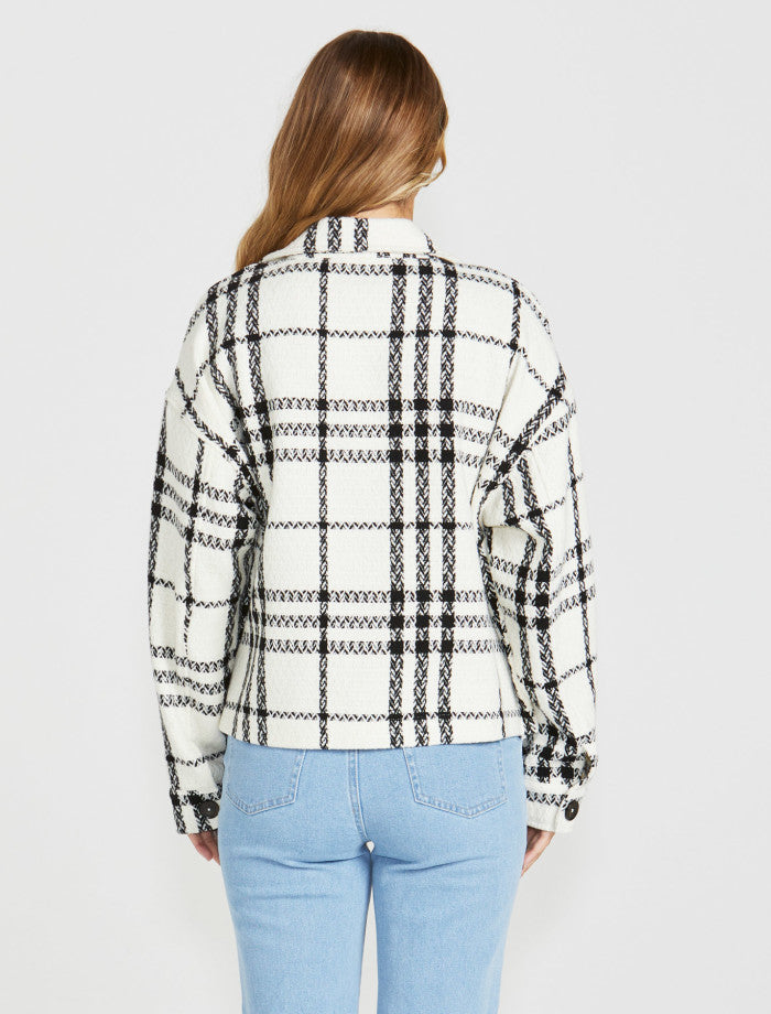 Sass Shira Shacket | Cream Black Check