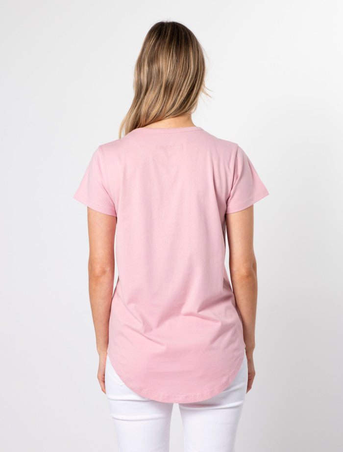 Stella + Gemma T-Shirt | Blush Red Chevron Cross