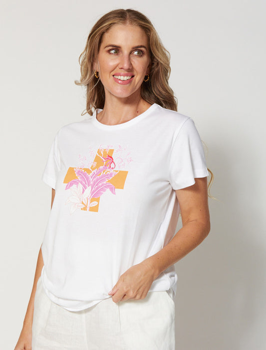 Stella + Gemma T-Shirt | White Topaz Cross