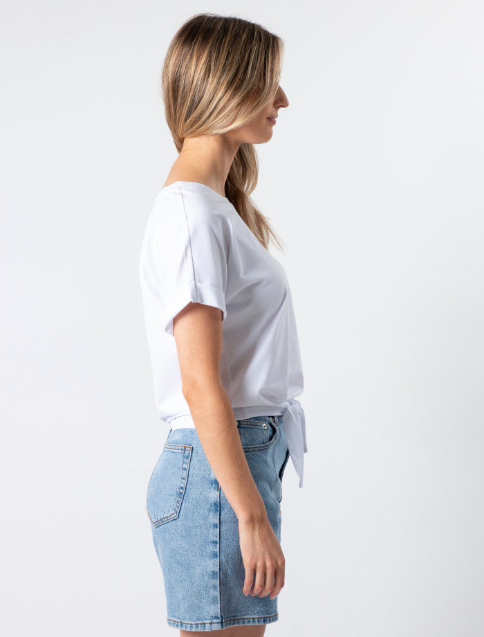 Stella + Gemma Tie Top | White