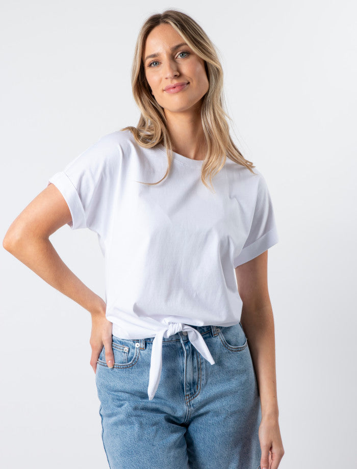 Stella + Gemma Tie Top | White