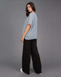 Storm | Wide Leg Knit Tuxedo Pant