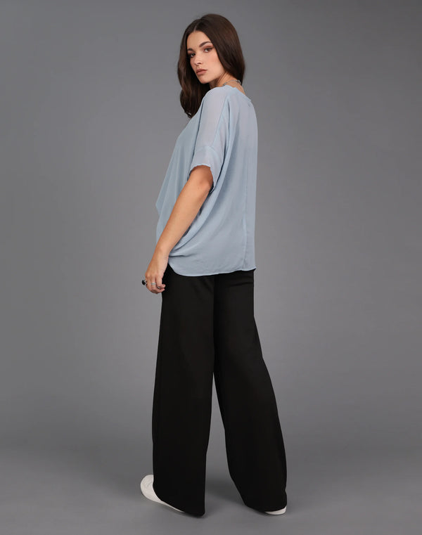 Storm | Wide Leg Knit Tuxedo Pant