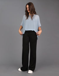 Storm | Wide Leg Knit Tuxedo Pant